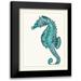 Fab Funky 20x24 Black Modern Framed Museum Art Print Titled - Blue Underwater Scenes 2 c