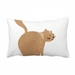 Brown Cute Cat Walking Animal Throw Pillow Lumbar Insert Cushion Cover Home Decoration