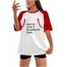 Summer Tops - Raglan Baseball Shirt Women Teen Girls Graphic Tee Flag Print Short Sleeve Crew Neck Jersey Tshirt