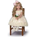 The Ashton - Drake Galleries Pearls Lace and Grace Lifelike So Truly RealÂ® Child Girl Doll in Custom Hand Sewn Ivory Satin Dress Realistic Weighted Poseable with Soft RealTouchÂ® Vinyl Skin 28 -Inches