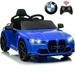 BMW M4 Blue 12V Ride On Cars with Remote Control Battery Powered Ride on Toys with Music Bluetooth Story USB/MP3 Port LED Light Kids Electric Vehicle for Boys Girls with Wheels Easy to Carry