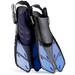 CAPAS Snorkel Fins Swim Fins Travel Size Short Adjustable for Snorkeling Diving Adult Men Women Kids Open Heel Swimming Flippers