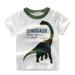 Dinosaur Print Kids Tops Toddler Kids Boys T Shirts Short Sleeve Camouflage Crewneck Tee Cute Cartoon Summer Children Clothes For 3-4 Years