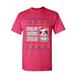 Tee Hunt Feliz Navi Dog Ugly Sweater T-Shirt Christmas Xmas Pet Paws Pup Mens Shirt Hot Pink XX-Large