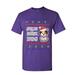Tee Hunt Feliz Navi Dog Ugly Sweater T-Shirt Christmas Xmas Pet Paws Pup Mens Shirt Purple 3X-Large