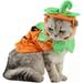 Pet Pumpkin Costume for Cats and Small Dogs Party Halloween Cosplay Free Size Pet Clothing Pet Halloween Pumpkin Festival Dress Up