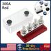 MoreChioce Max 48V Bus bar Box Distribution Stud Junction Post Block with 4 Terminal Blocks High Current RV Boat Accessories for Auto Truck RV Boat 300A Red