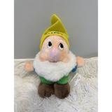 Disney Toys | Disney Store Snow White Dwarf Happy Plush Stuffed Animal Vintage Yellow Hat 7" | Color: White/Yellow | Size: Osbb