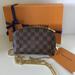 Louis Vuitton Bags | Louis Vuitton Cosmetic Bag With Added Chain. | Color: Brown | Size: 5” X 7”