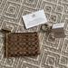 Coach Bags | Coach Tan And Brown Signature Canvas With Gold Leather Keychain Mini Wallet Nwt | Color: Gold/Tan | Size: Os