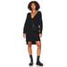 Free People Tops | Free People Nwt C.O.Z.Y. Pullover Dress V Neck Sweater Knit Tunic Black Xs New | Color: Black | Size: Xs