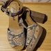 Free People Shoes | Free People Snakeskin Platform Sandals Sz 9/9.5 (40) | Color: Brown/Cream | Size: 9