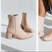 Free People Shoes | Free People Leather Chelsea Boots With Block Heel | Color: Cream | Size: 7