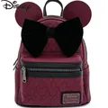 MINISO-Mini sac à dos Disney Loungefly Minnie Mouse oreilles de vin rouge sac à dos décontracté