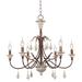 Izuell 6-Light 26.4" Wide Wood French Country Chandelier