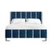 CraftPorch Luxurious Crystal Diamond Strip Velvet Upholstered Bed