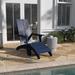 Modern All-Weather Dual Slat Adirondack Style Chair with Footrest