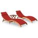 vidaXL Sun Loungers 2 pcs with Table and Cushions Solid Acacia Wood - 72.4" x 21.7" x 25.2"