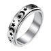 RABBITH Stainless Steel Fidget Anxiety Relief Stress Worry Ring Star Moon Spinning Rings