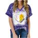 Olyvenn Women s Trendy Monther Day Tunic Tops Deals Short Sleeve Tees Baseball MOM Print Tops Crew Neck Shirts Leisure Loose Casual Tie Dye Blouse Dressy Women 2023 Fashion Summer Purple 6