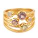 'Colorful 18k Gold-Plated Multi-Stone Ring Crafted in India'