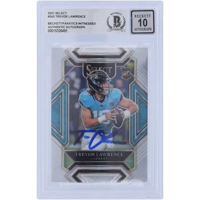 Trevor Lawrence Jacksonville Jaguars Autographed 2021 Panini Select Club Level #243 Beckett Fanatics Witnessed Authenticated 10 Rookie Card