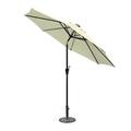 Jeco OF-UB101 9 ft. Aluminum Umbrella with Crank & Solar Guide Tubes - Black Pole & Tan Fabric