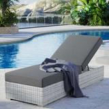 Modway Convene Outdoor Patio Chaise in Light Gray Charcoal