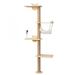 Clearance! Wall Mounted Cat Scratching Post - Sisal Cat Scratcher Solid Wood Cat Wall Shelves Steps Cat Furniture for Indoor Large Cats Kittens 60 Inch Tall Cat Ladder Post Tree