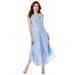 Plus Size Women's Sleeveless Burnout Gown by Roaman's in Pale Blue Burnout Blossom (Size 24 W)