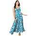 Plus Size Women's Sleeveless Sweetheart Dress by June+Vie in Teal Swirl Paisley (Size 10/12)