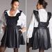 Anthropologie Dresses | Maeve Anthropologie Faux Leather Mini Dress Size 12 | Color: Black | Size: 12