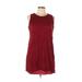 RN Studio By Ronni Nicole Casual Dress - Shift Crew Neck Sleeveless: Red Dresses - Women's Size Large