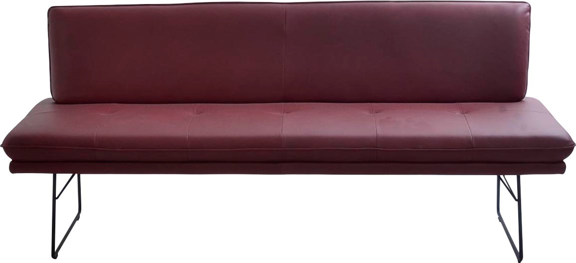Polsterbank K+W KOMFORT & WOHNEN, rot (cabernet), B:195cm H:87cm T:65cm, Sitzbänke, Polsterbank in Spitzkissenoptik, Sitzsteppung, in 2 Größen wählbar