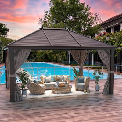 EROMMY PRO Premium Gazebo w/ Galvanized Steel Roof & Aluminum Frame | Premium Curtains & Netting Included