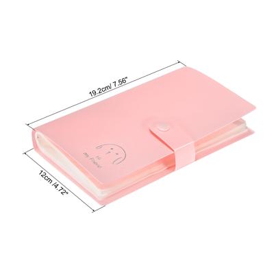 Plastic Business Card Holder Portable Card Binder Book Name Cards Organizer Pink - 1 Pack