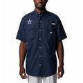 Men's Columbia Navy Dallas Cowboys Bonehead Team Button-Up Shirt