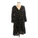 Amuse Society Casual Dress - Mini V Neck 3/4 sleeves: Black Dresses - Women's Size Medium