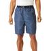 Men's Big & Tall 8" Belted Beach to Boardwalk Shorts by Meekos in Navy Blue Fish (Size L)