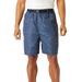 Men's Big & Tall 8" Belted Beach to Boardwalk Shorts by Meekos in Navy Blue Fish (Size 3XL)