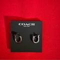 Coach Jewelry | Coach Pave Signature Huggie Earrings& Cubic Zirconia. Nwt | Color: Silver | Size: Os