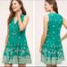 Anthropologie Dresses | Anthropologie Maeve Pippa Embroidered Linen Blend Swing Dress | Color: Green/White | Size: Xs