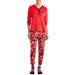 Disney Intimates & Sleepwear | Disney Mickey Mouse Pajama Set Rock N' Red Plush Polyester Sleepwear Women's L | Color: Red | Size: L