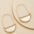 Anthropologie Jewelry | Anthropologie Crescent Hoop Earrings | Color: Gold | Size: Os