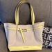 Michael Kors Bags | Michael Kors Canvas & Pale Yellow Raresnakeskin Print Leather Lg Tote Nwt | Color: Cream/Yellow | Size: Large Tote