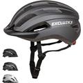 Exclusky Fahrradhelm Damen Herren MTB Helm Fahrrad Leichter Fahrradhelm mit Licht Cityhelm Fahrradhelm mit Visier Mountainbike Helm Erwachsene Rennrad Helm Männer (56-61CM)