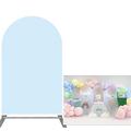 FiVan Arched Backdrop for Birthday Baby Shower Party Decoration Arch Wall Stretchy Fabric Cover Photography Background 3x6.5ft Light Blue Background