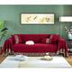 HNTYSM Chenille Throws For Sofas Large Jacquard Ribbon Lace Sofa Throw Full Coverage Sofa Cover 3 Seater Corner Sofa Cover Sofa Protector Living Room Decoration Sofa Blanket (180X350cm, Red)