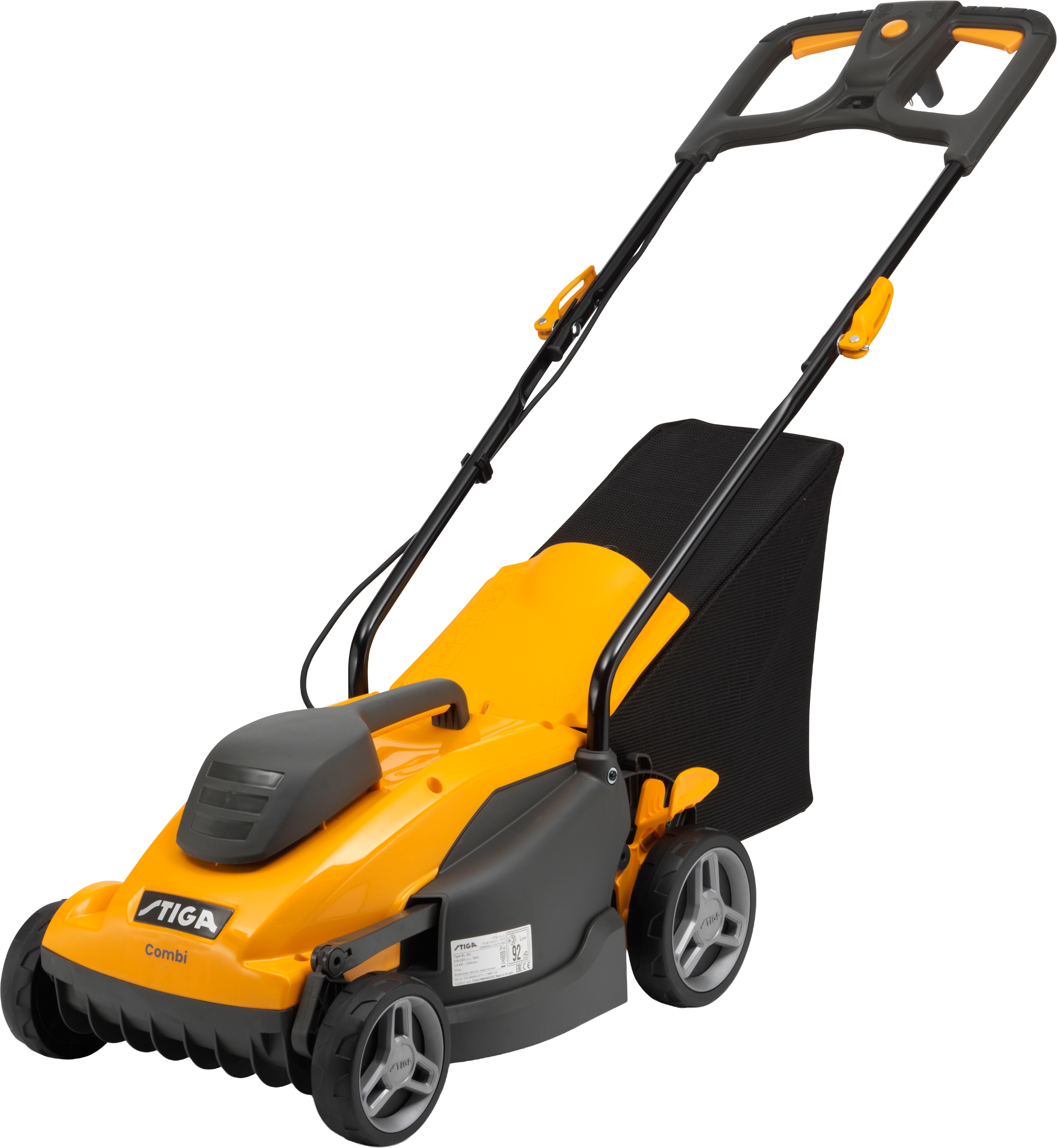 Elektrorasenmäher STIGA GARDEN "Combi 336c", gelb, B:41cm H:97cm T:130cm, Rasenmäher, Mulchfunktion