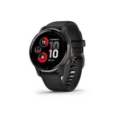 Garmin Venu 2 Plus Fitness Tracker Watch 43mm Diameter Case Compatible iPhone/Android Corning Gorilla Glass 3 Lens Stainless Steel Bezel Silicone Band